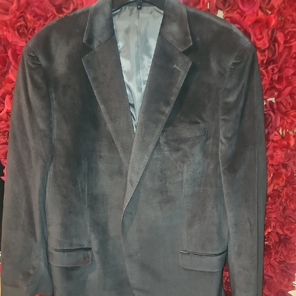 Chaps Men's Dk. Grat Velvet Men's Blazer Size 44R LIKE NEW
